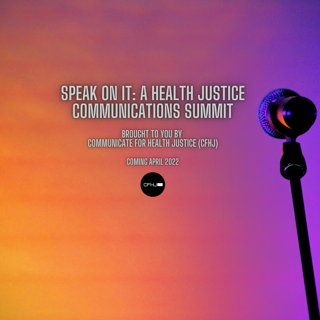 Digital flyer for CFHJ's 2022 Online Conference, Speak On It.