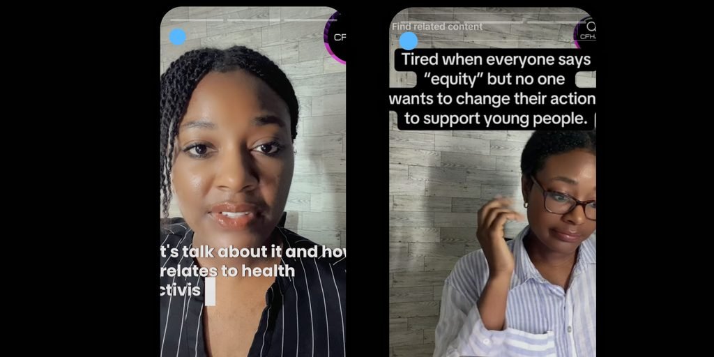 Image of two CFHJ tiktok stills from videos.